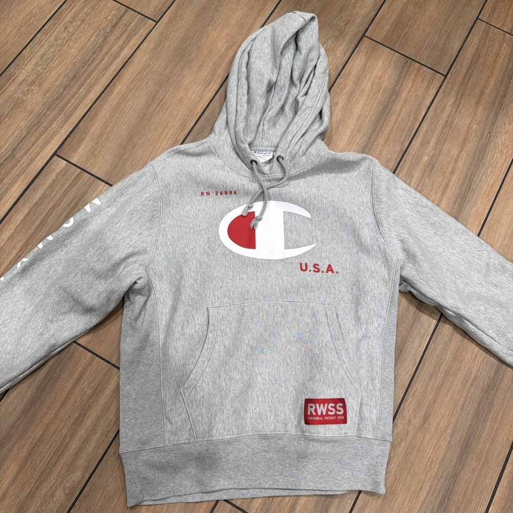 CHAMPION REVERSE WEAVE PULLOVER HOODIE GRAY RWSS MENS SIZE MEDIUM